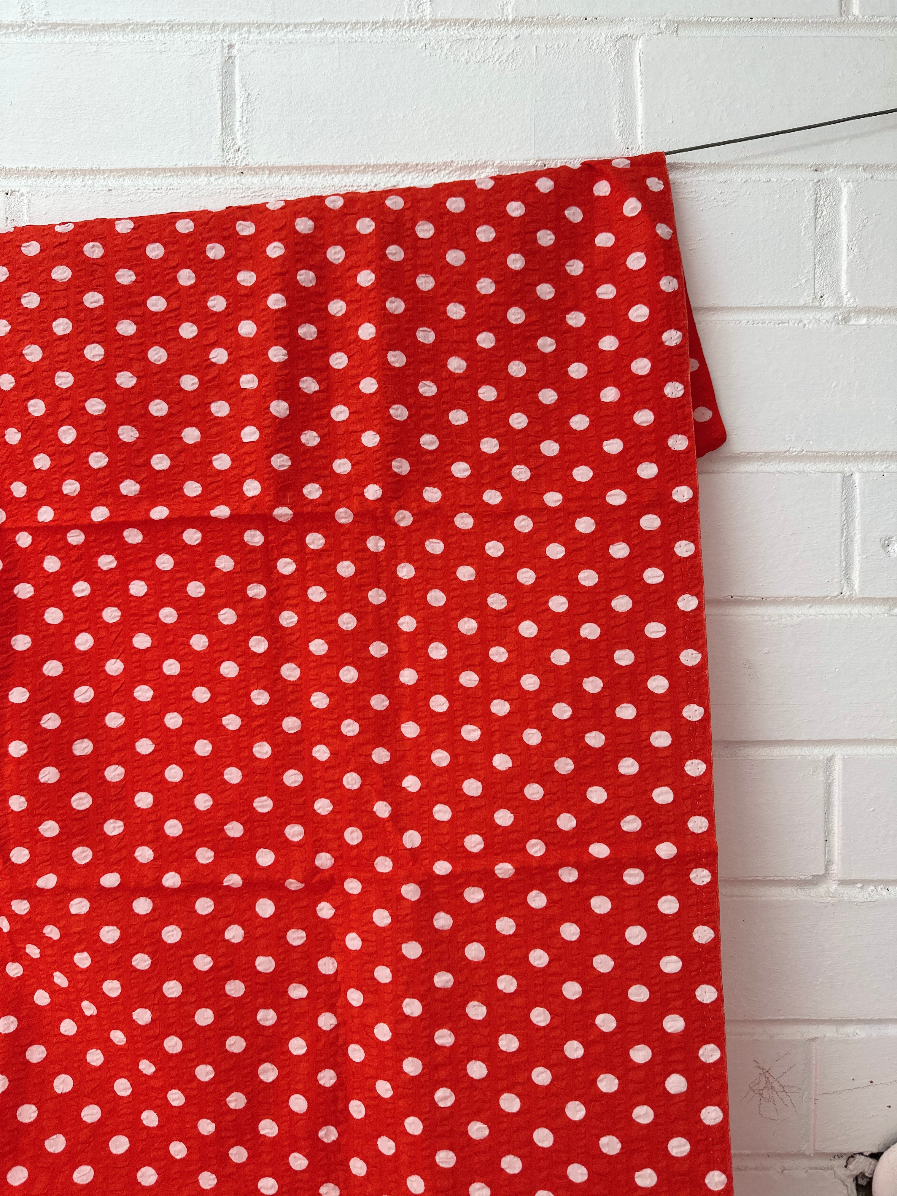 160cms Red & White Polka Dot Fabric