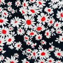 360cms Vintage FAST Colours Black Daisy Fabric