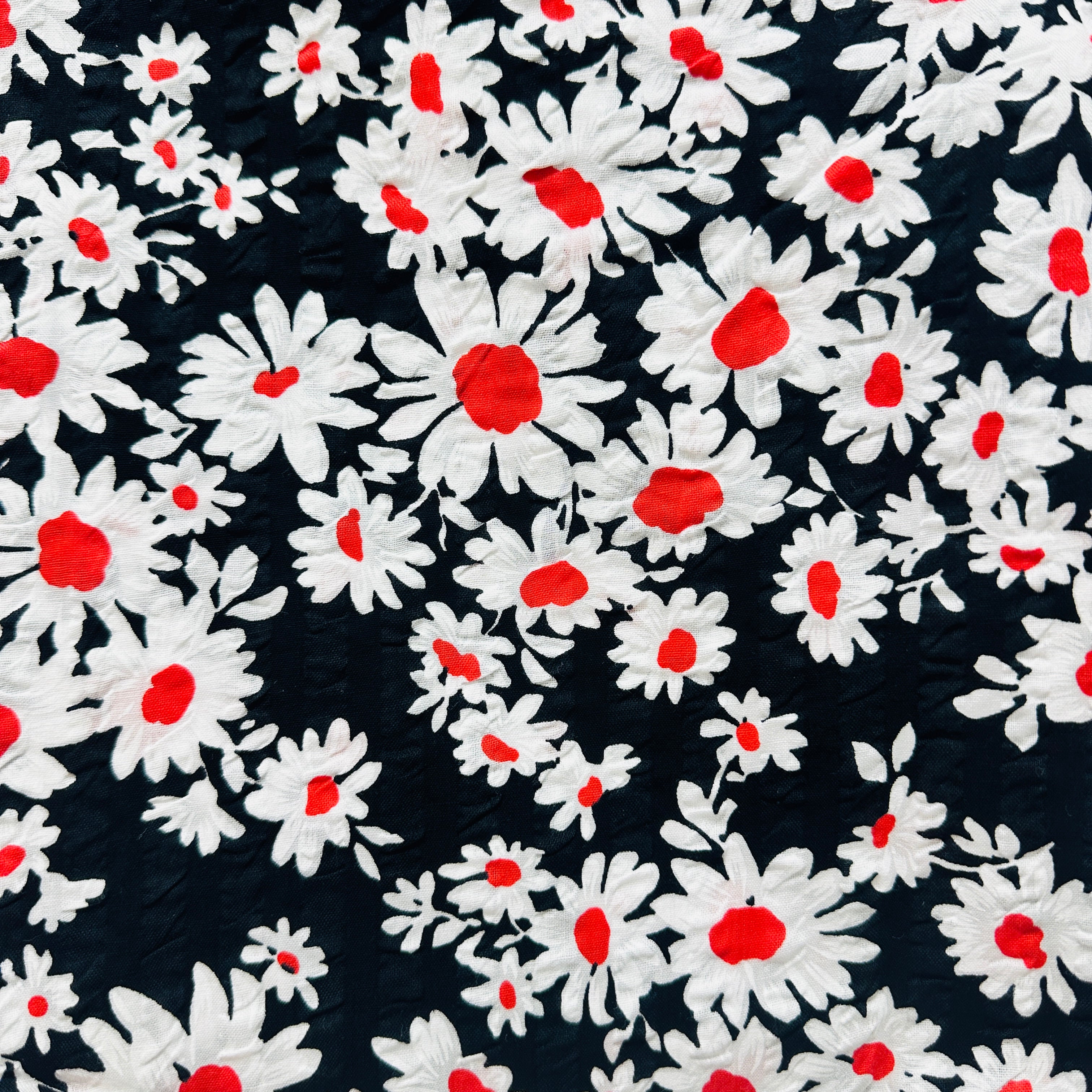 360cms Vintage FAST Colours Black Daisy Fabric
