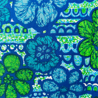 160cms Blue Bold Floral Cotton Fabric