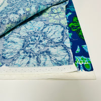160cms Blue Bold Floral Cotton Fabric
