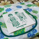 Vintage Apron W Tags Flower Power
