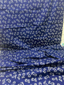 280cms Navy Bue VIntage Floral Fabric ADORABLE