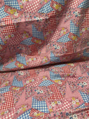 185cms Crisp Bright VIntage Floral Fabric ADORABLE