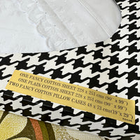 All Cotton Retro Boxed Bed Set Embroidered White