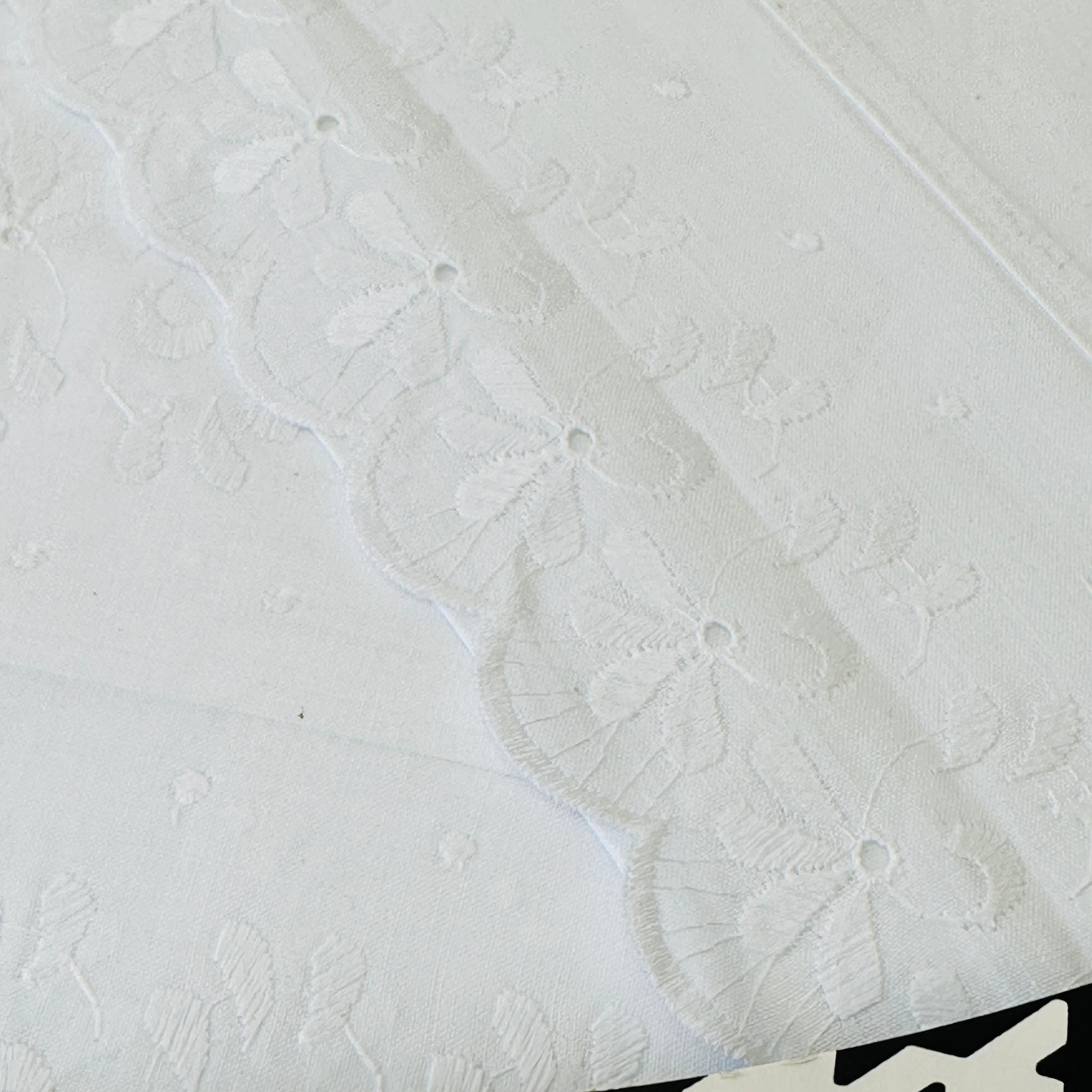 All Cotton Retro Boxed Bed Set Embroidered White