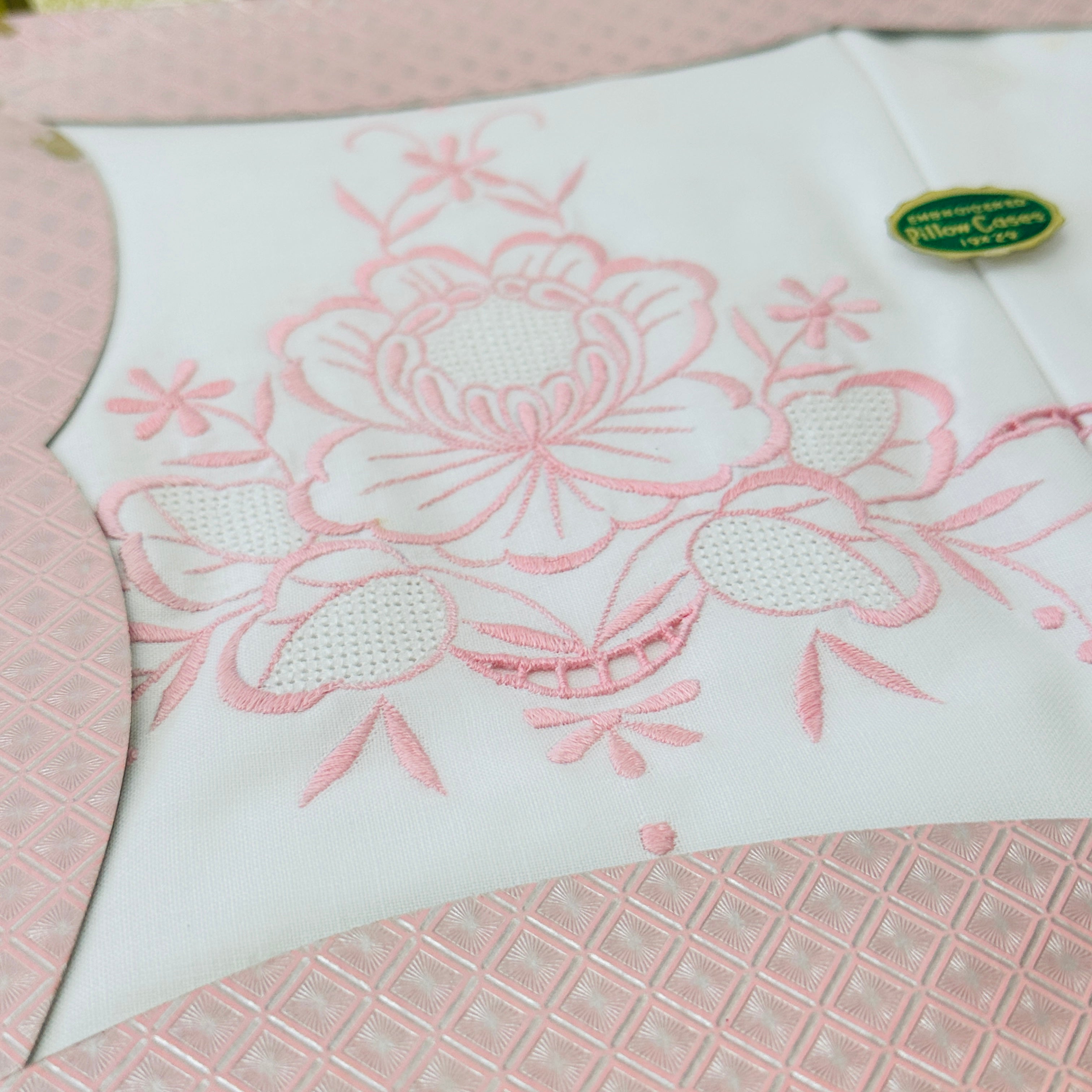 Boxed Vintage Embroidered Pillow Cases