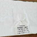 Bright White Vintage Sheet Set EMBROIDERED