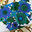 Irish Linen Tea Towel STUNNING Blue Floral