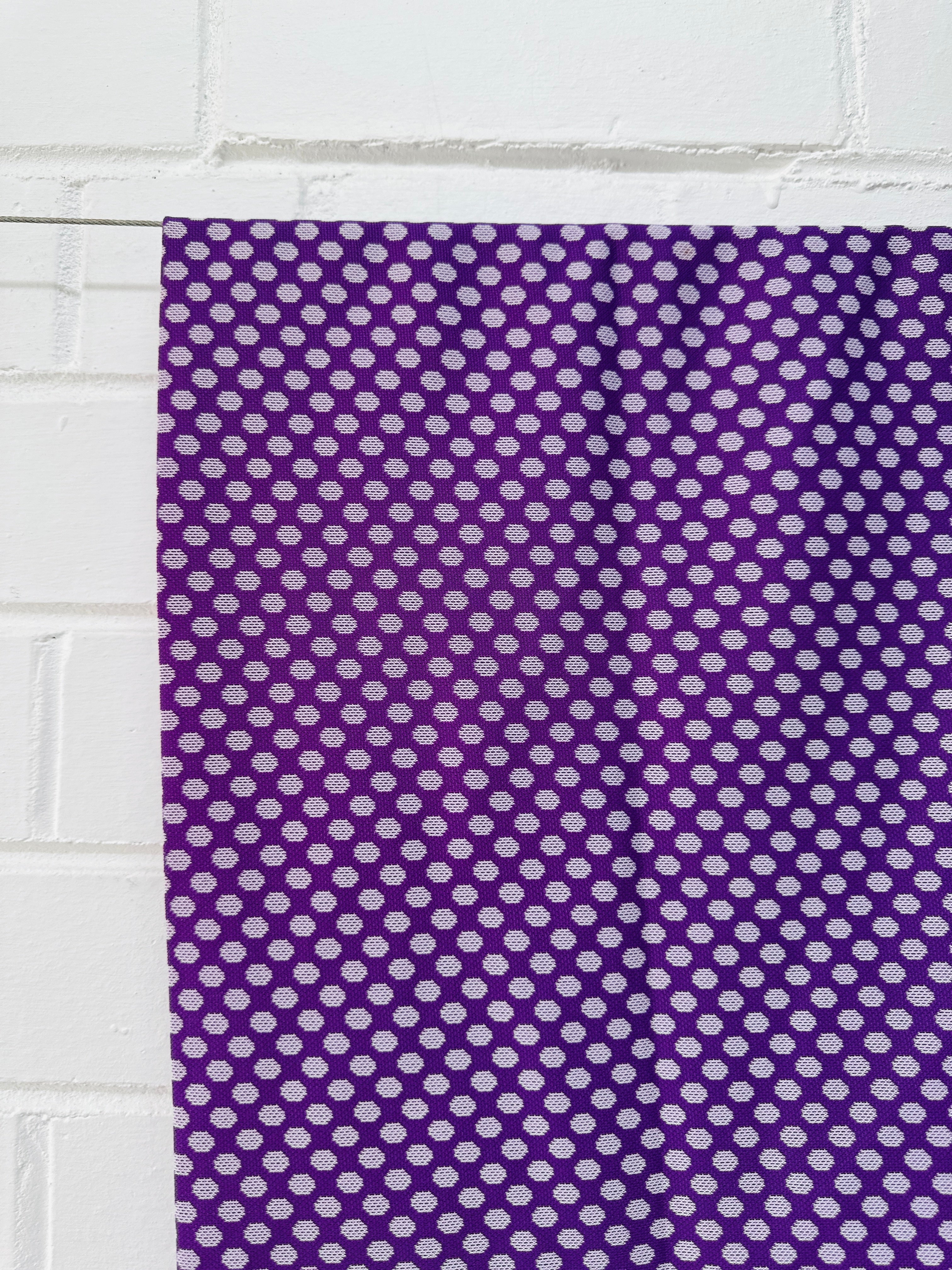140cms Retro Purple Polka Dot Fabric