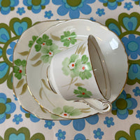 Beautiful Green Floral Vintage TRIO Made in England