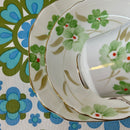 Beautiful Green Floral Vintage TRIO Made in England