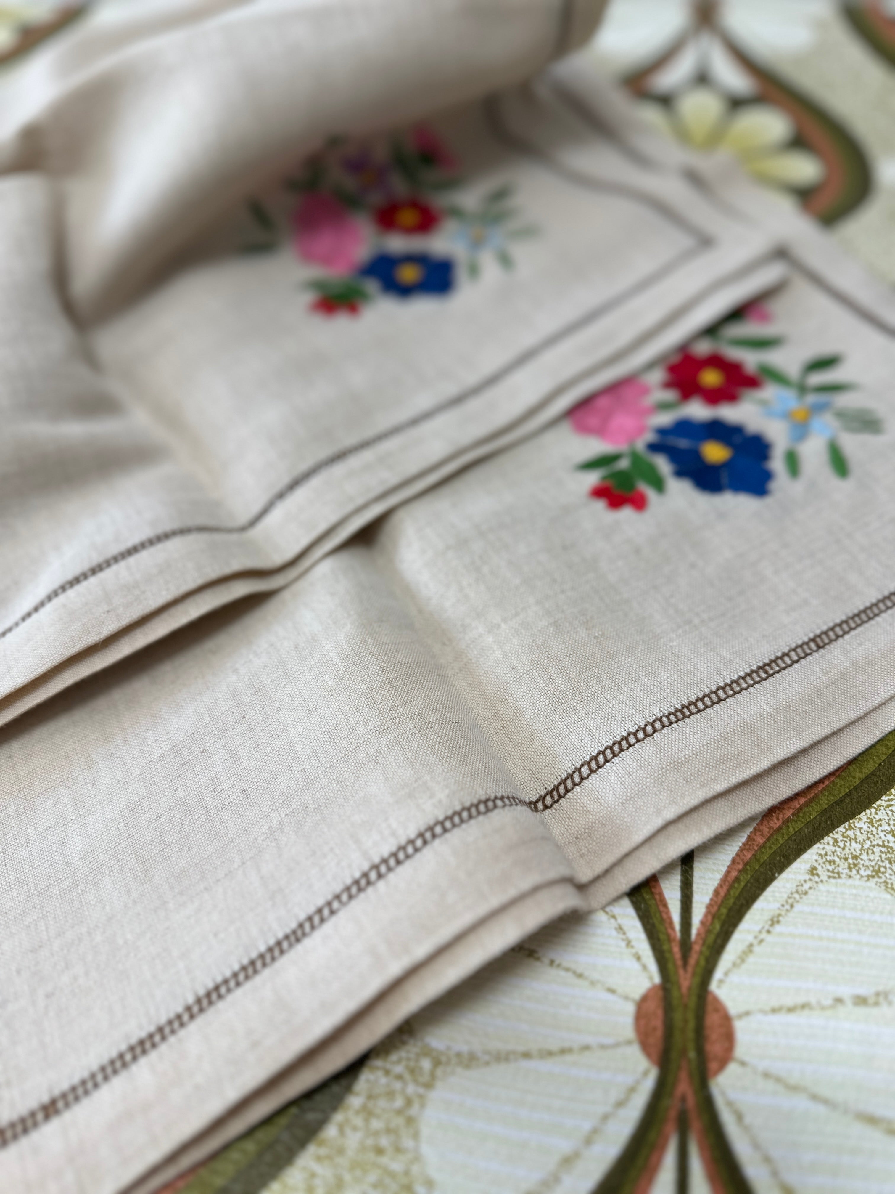Beautiful Vintage Embroidered Tablecloth