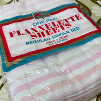 Vintage Striped Cotton Sheets FLAT Pink