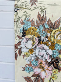 290cms Vintage Polished Cotton Floral Fabric