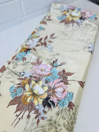 290cms Vintage Polished Cotton Floral Fabric