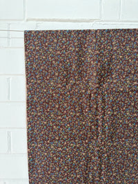 260cms Brown Cotton Floral Fabric VINTAGE