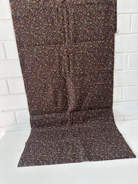 260cms Brown Cotton Floral Fabric VINTAGE