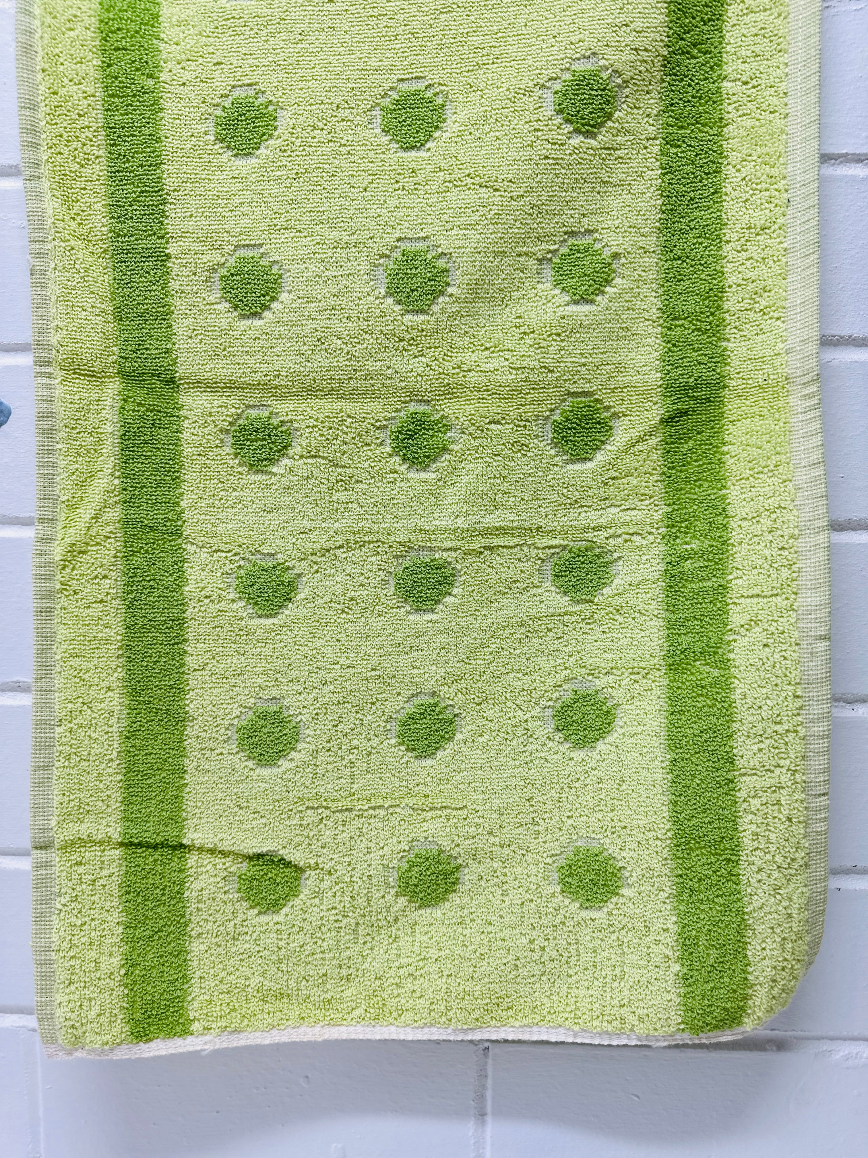 Unused Cotton Vintage Polka Dot Hand Towel