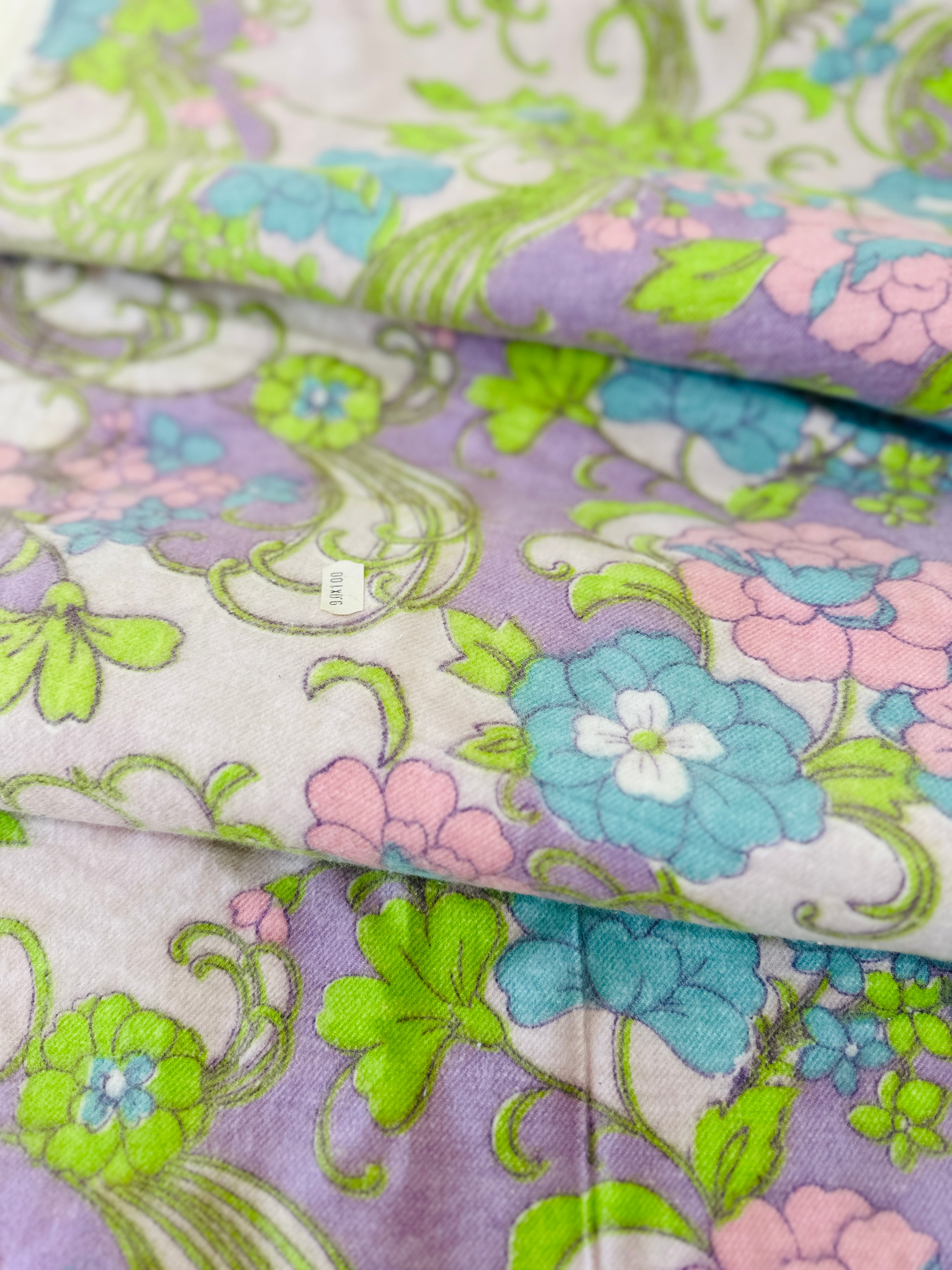 240cms OH My Retro VIntage Cotton Fabric Sheet