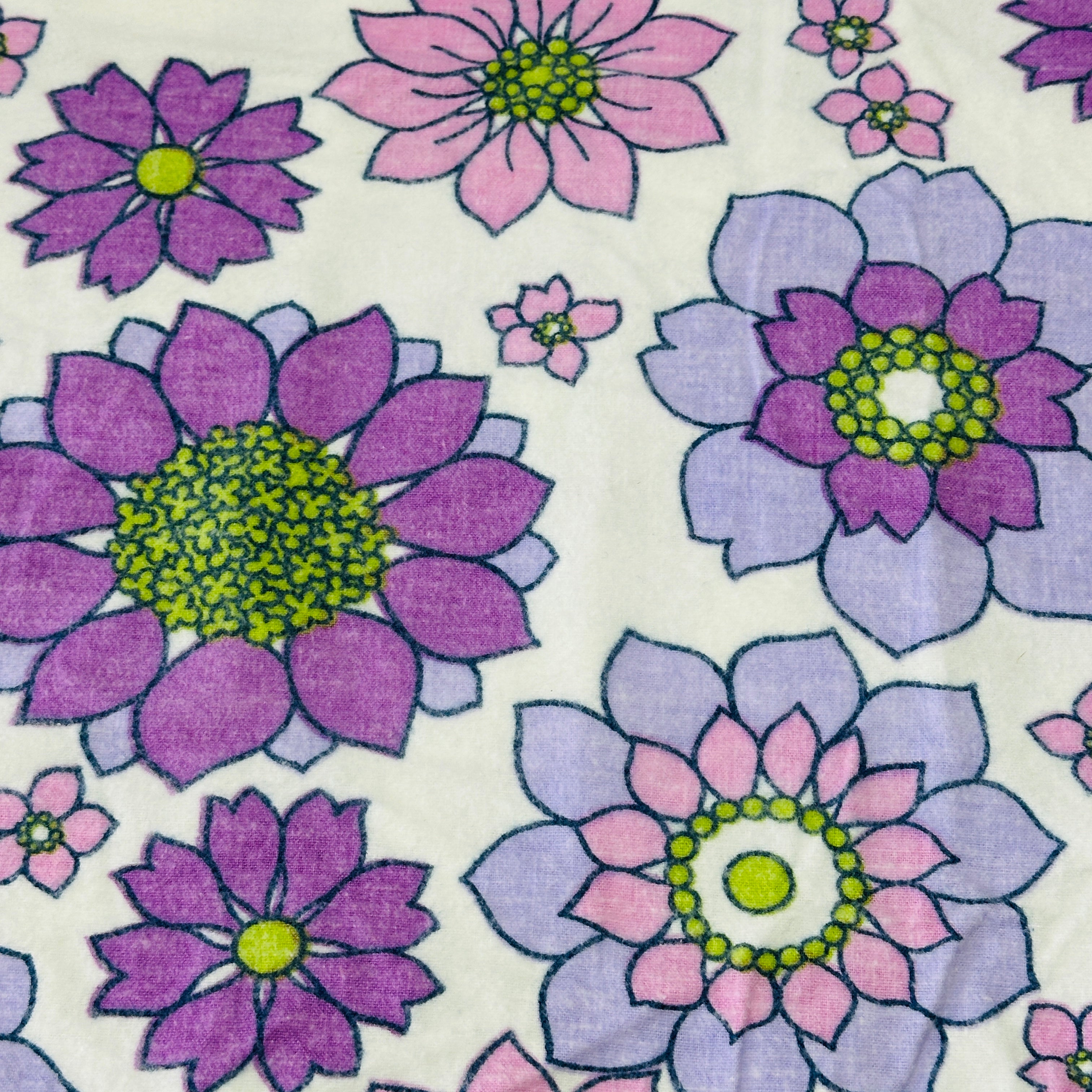 240cms Funky Fab Vintage Brushed Cotton Sheet Purple