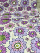 240cms Funky Fab Vintage Brushed Cotton Sheet Purple
