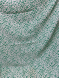 110cms Vintage Nylon Fabric Green & White 80's