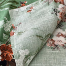140cms Stunning Green Vintage Floral Fabric LOVE