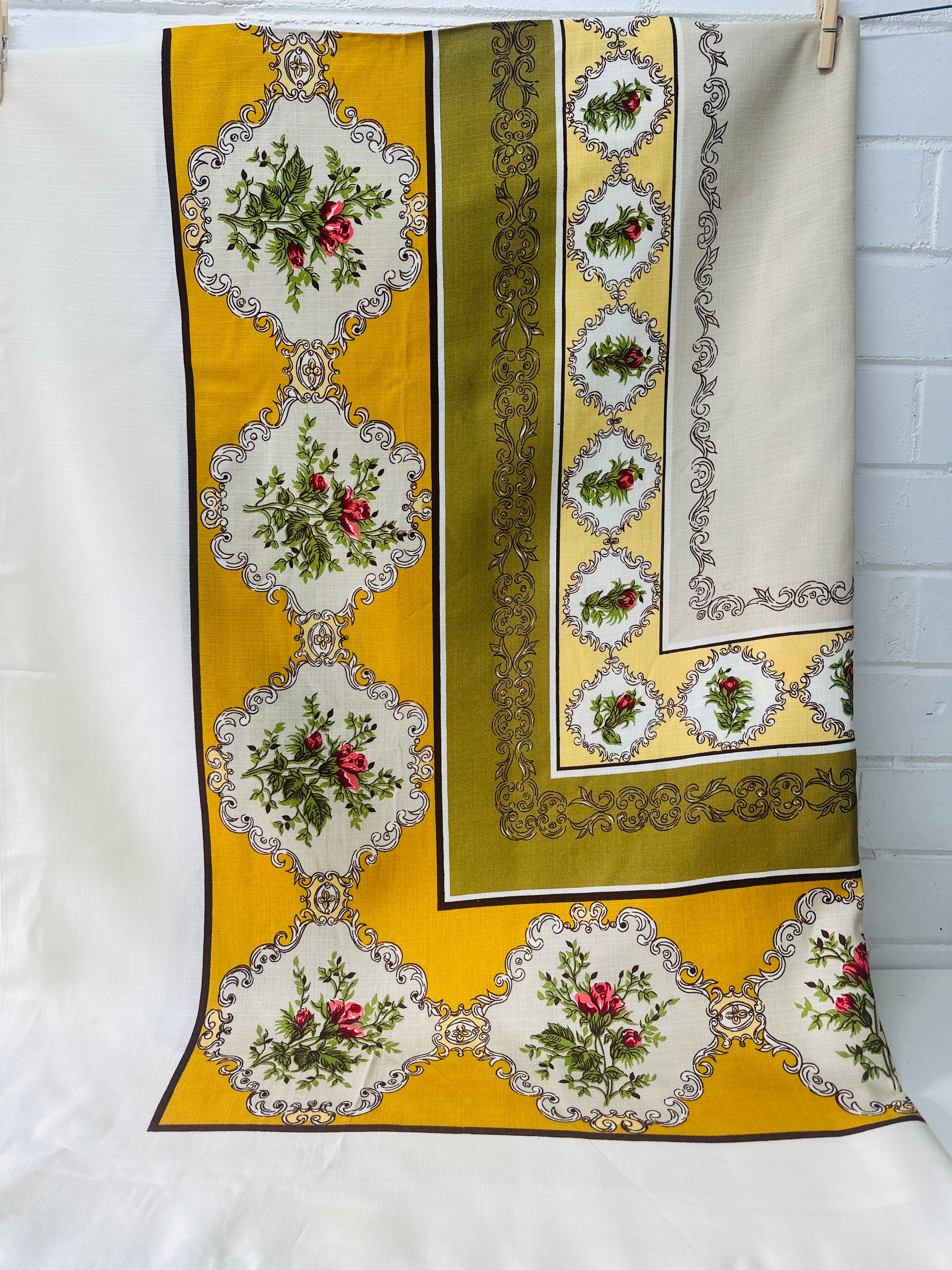 Crisp Unwashed Vintage Tablecloth