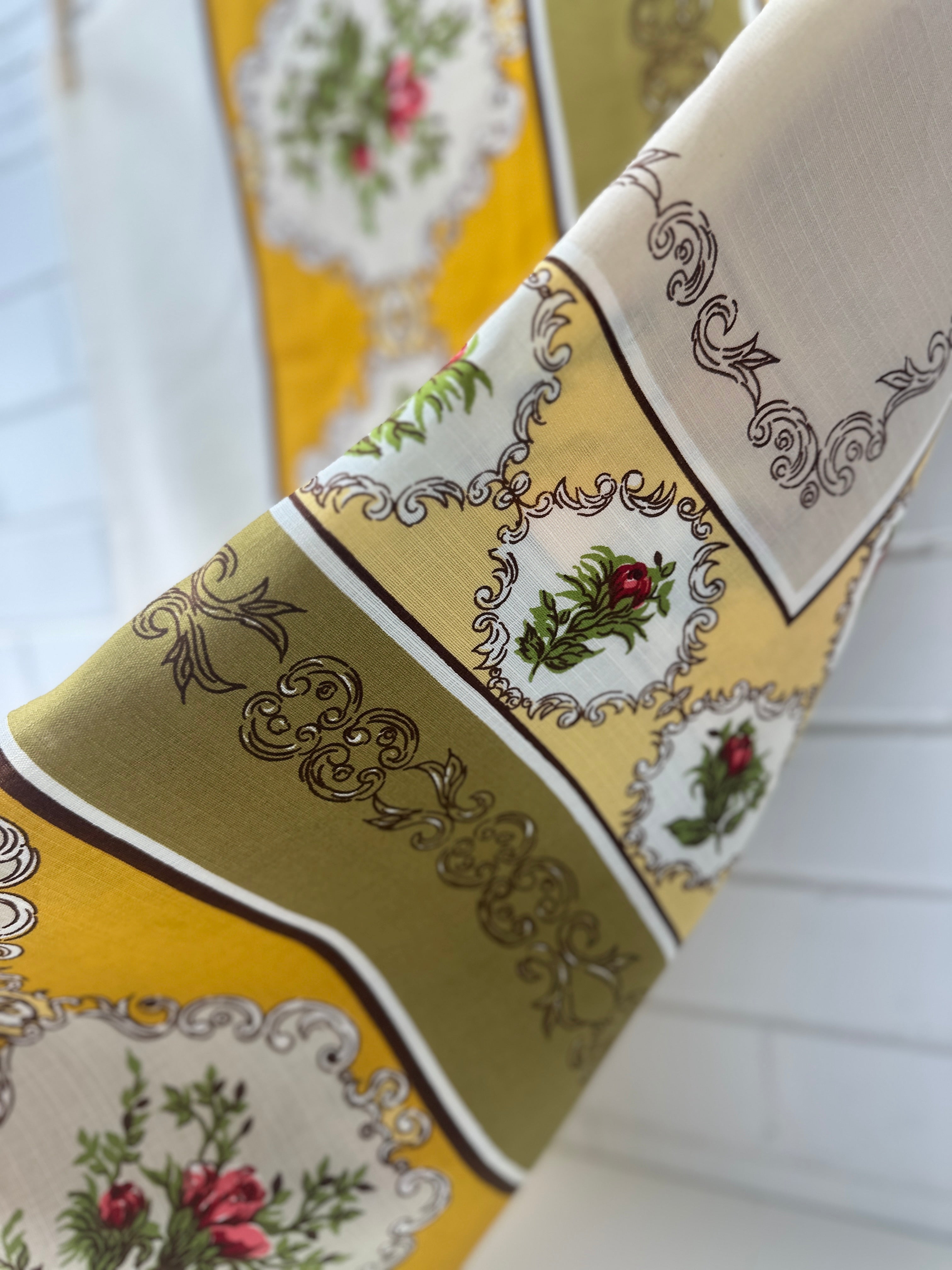 Crisp Unwashed Vintage Tablecloth
