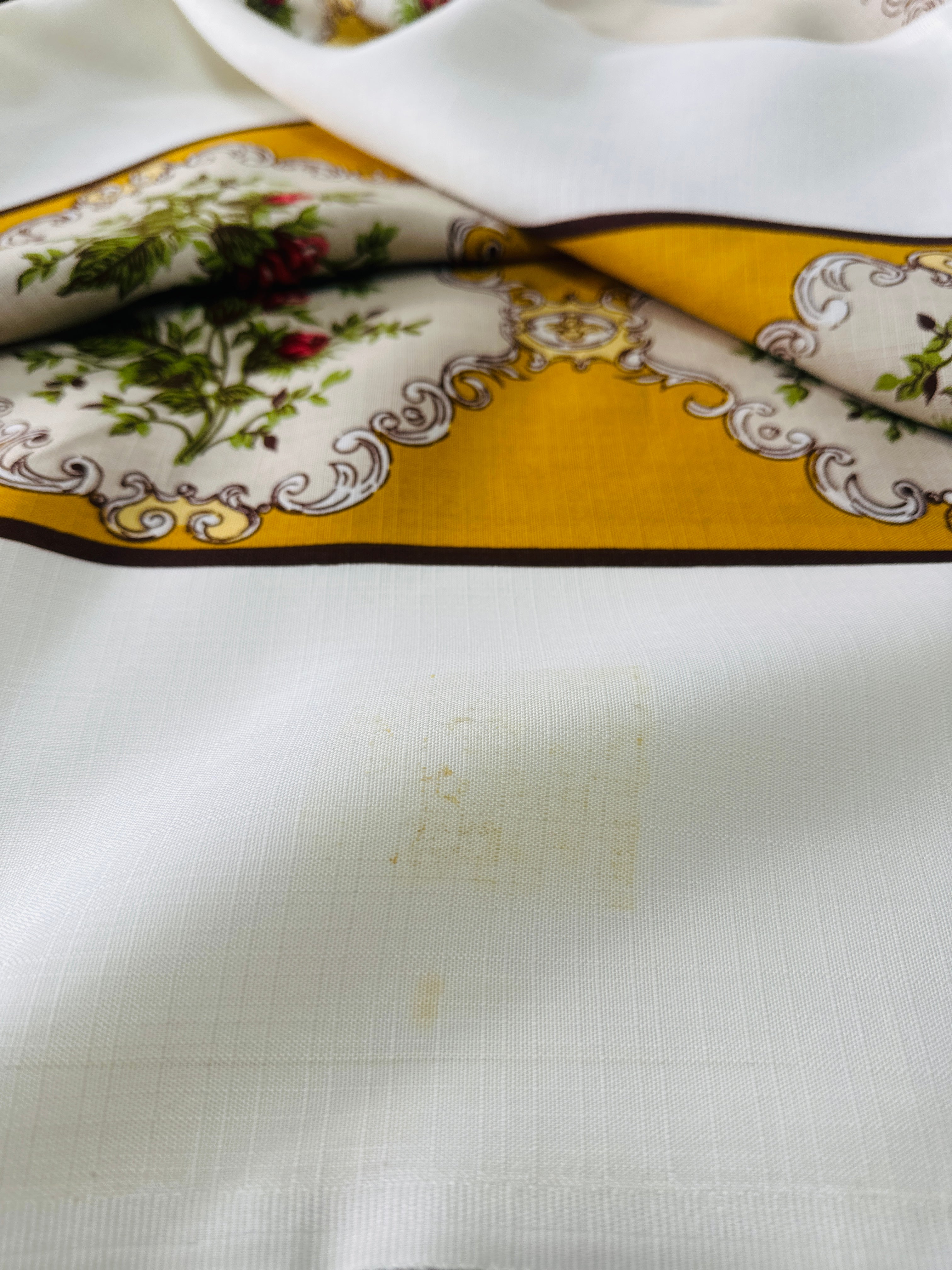 Crisp Unwashed Vintage Tablecloth