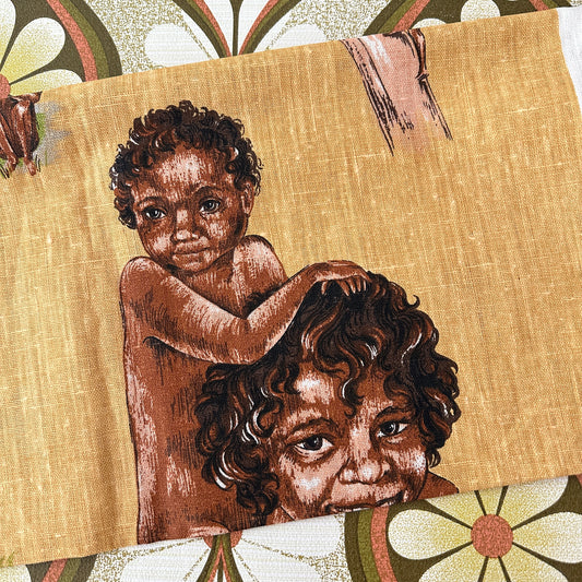 PURE Linen NOS Aboriginal Children Tea Towel