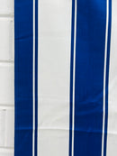 180cms Navy & White Striped Fabric