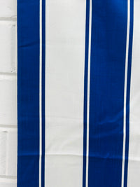 180cms Navy & White Striped Fabric