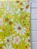 230cms Cotton RETRO Green Floral Fabric