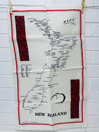 Pure Linen Vintage Tea Towel New Zealand Unused