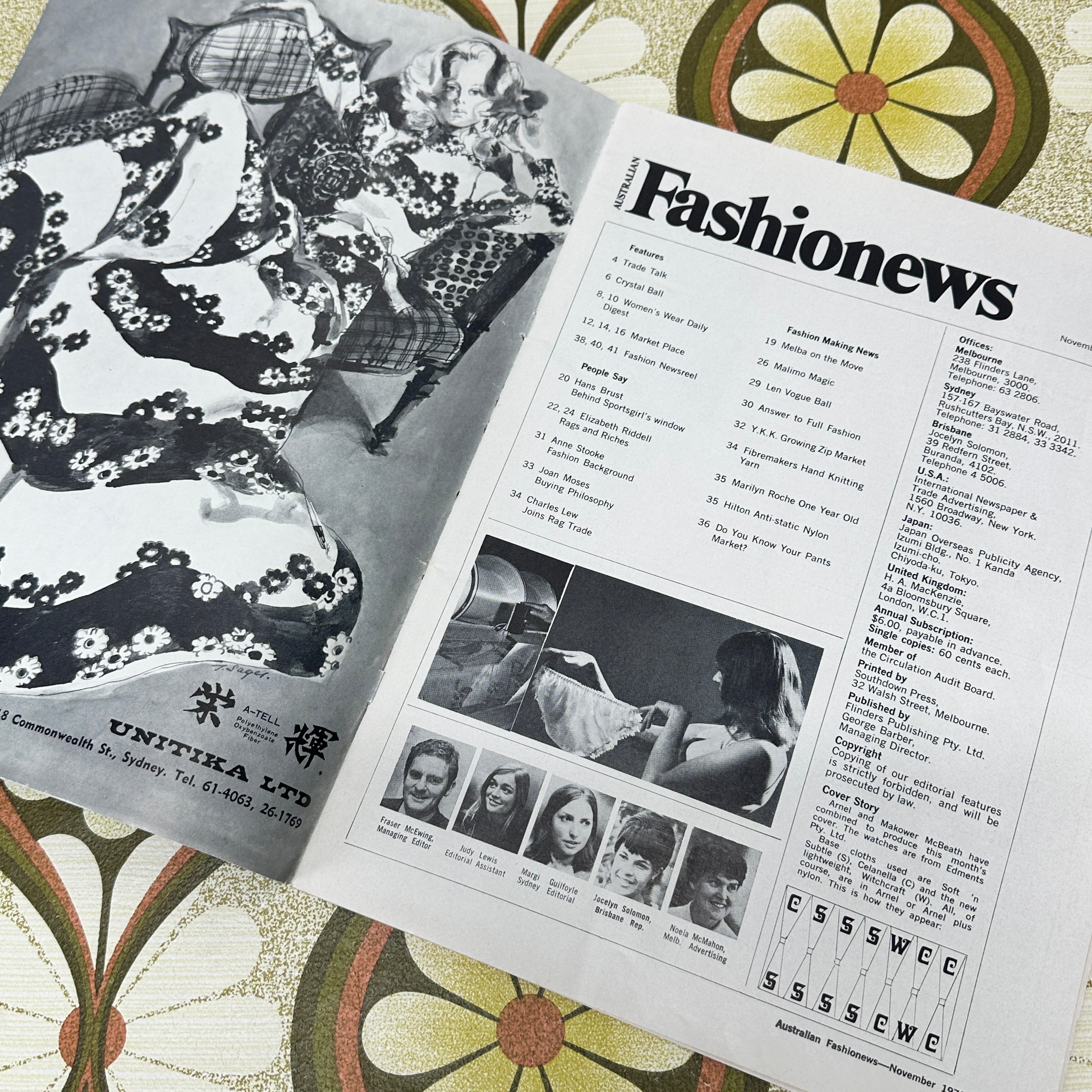 Vintage Fashion News Book Brochure 1970