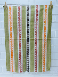 UNUSED Vintage Tea Towel GORGEOUS Green