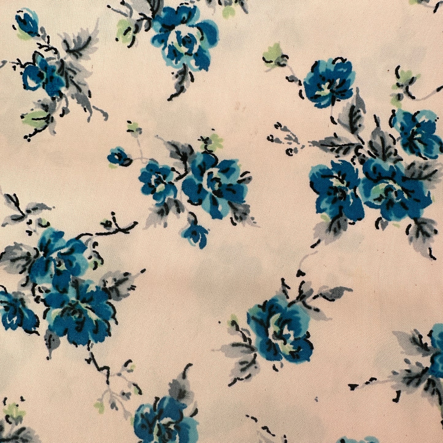 360cms Silky Vintage Dress Fabric Pretty Light Pink & Blue