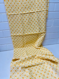 150cms Pretty Yellow Floral Fabric Cotton VINTAGE