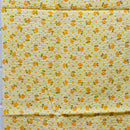 150cms Pretty Yellow Floral Fabric Cotton VINTAGE