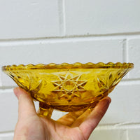 Medium Vintage Amber Glass Bowl