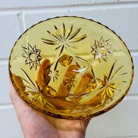 Medium Vintage Amber Glass Bowl