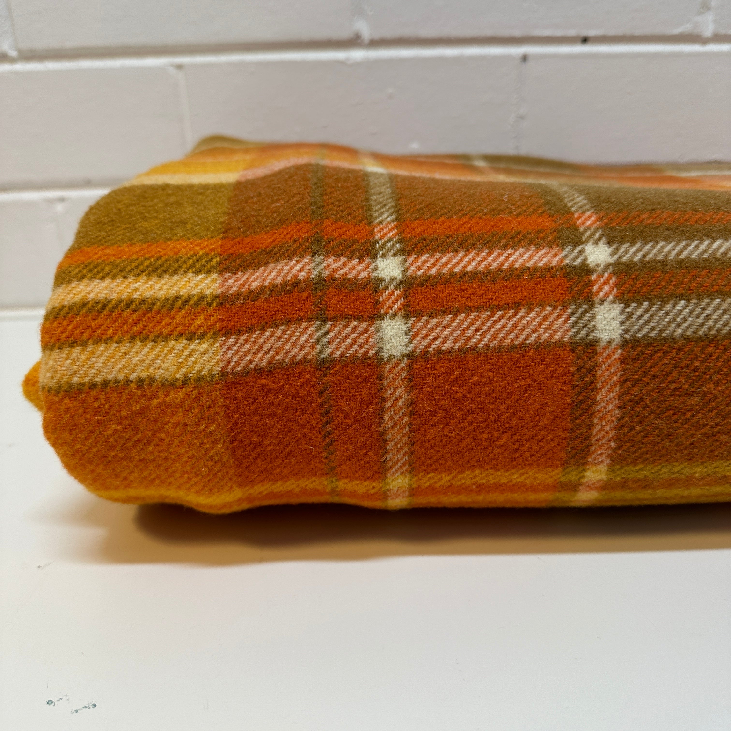 Vintage Onkaparinga Blanket Checked Orange
