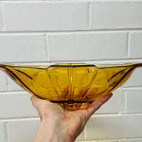 Beautiful Retro Amber Glass BOWL Large