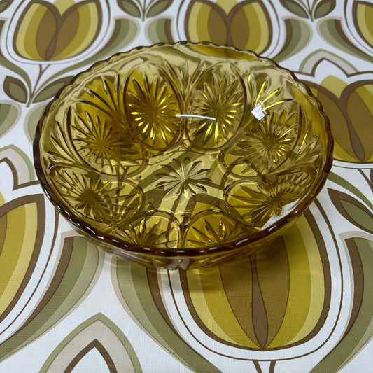 Lovely Vintage Amber Glass Bowl Medium