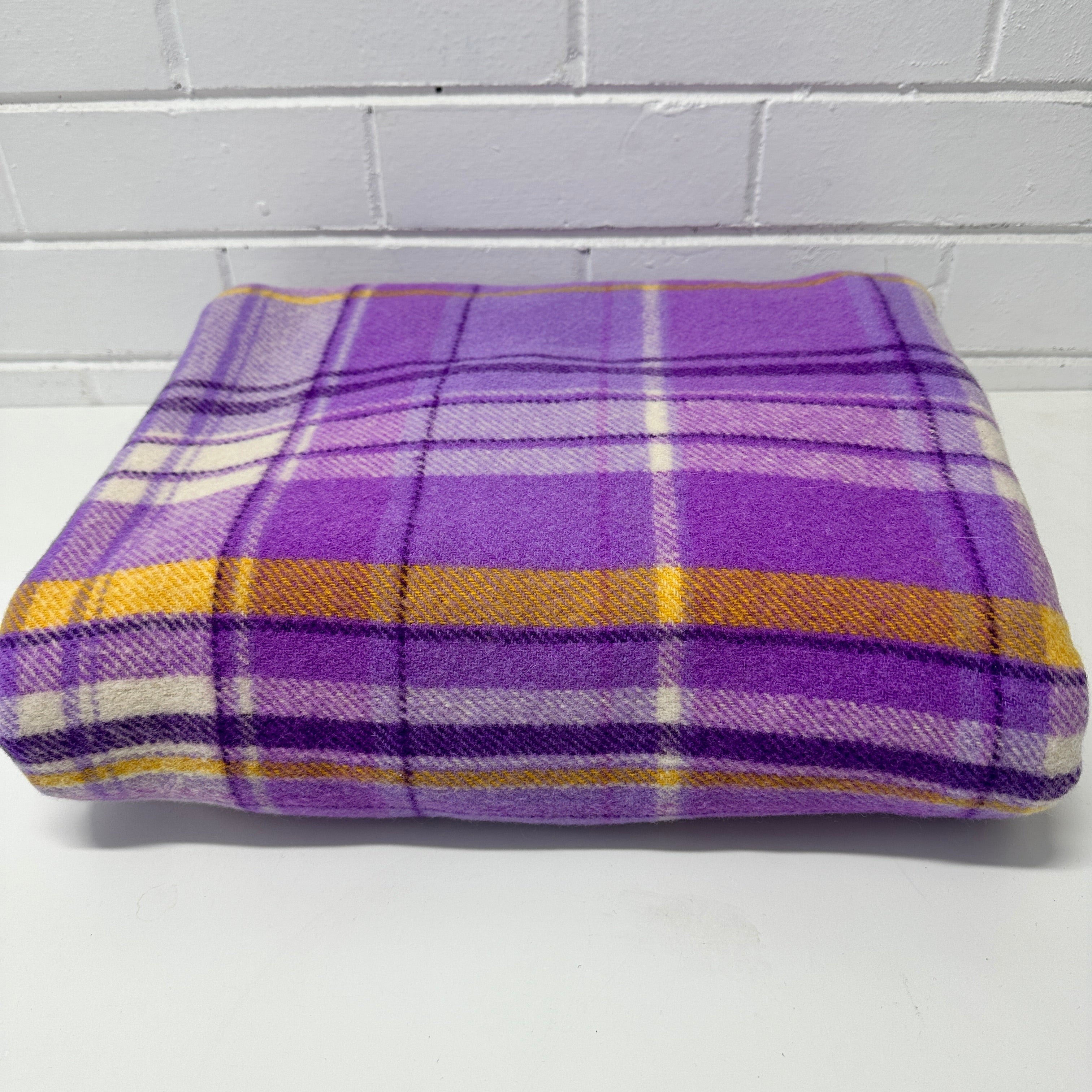Beautiful Purple & Orange Wool Blanket
