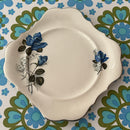 SANDLAND Staffordshire Plate PRETTY Blue Roses