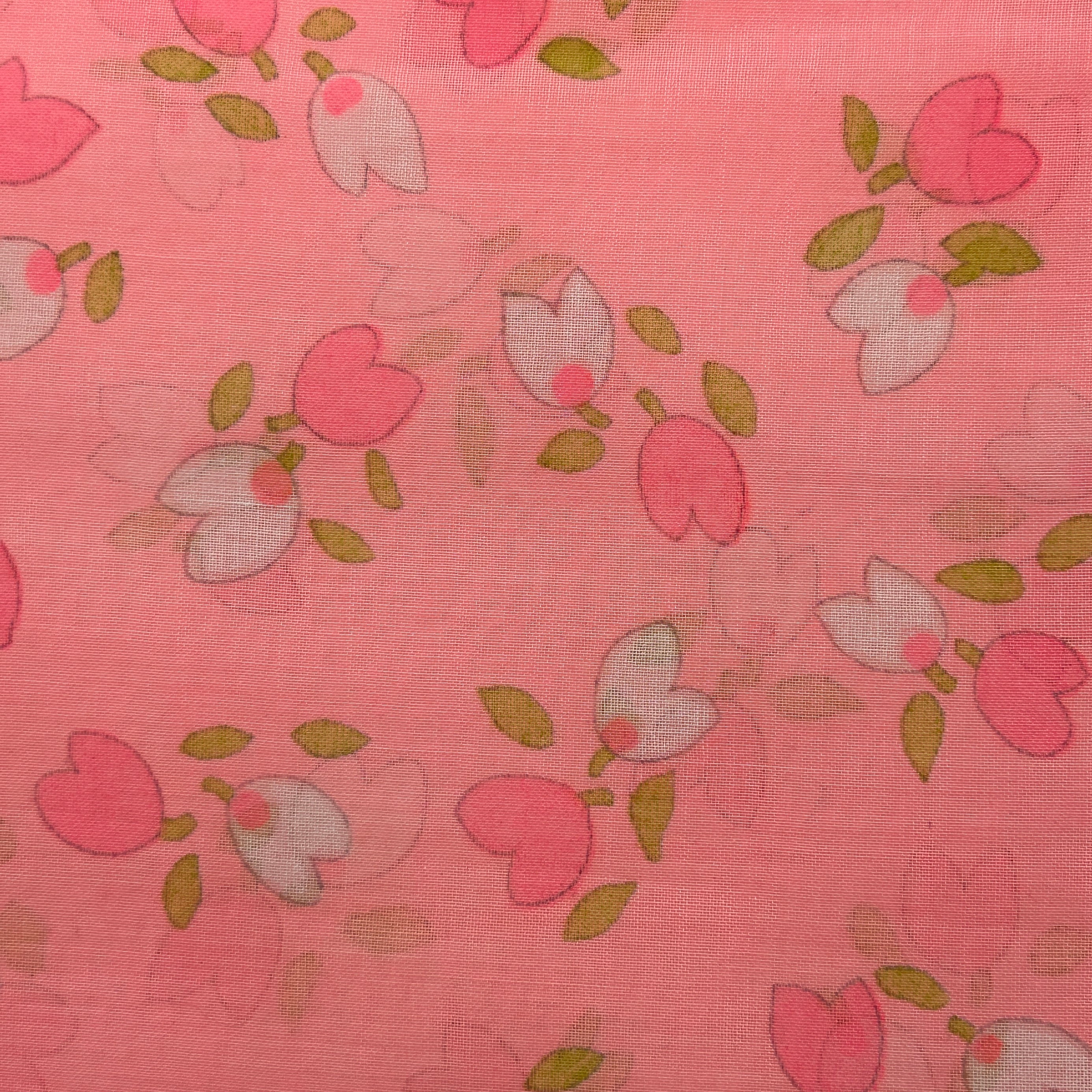 100cms Prettiest Vintage Pink Floral Fabric DELICATE