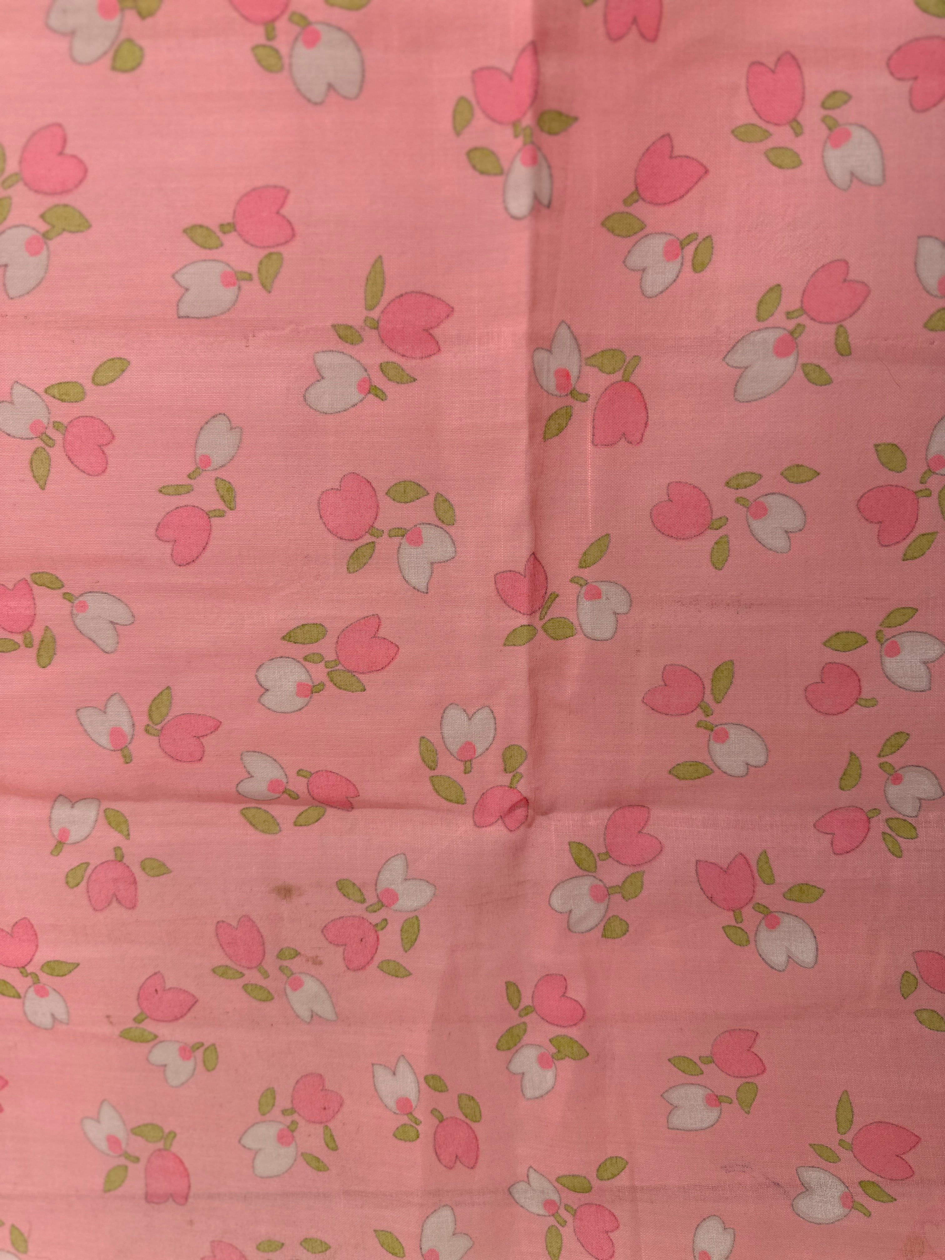100cms Prettiest Vintage Pink Floral Fabric DELICATE